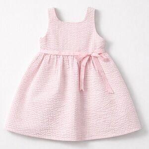 Rare Editions Pink and White Dress with Bow searsucker size 24 months